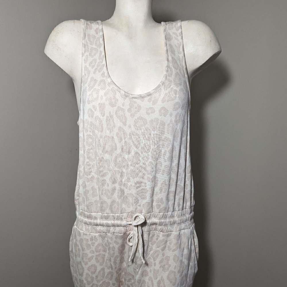 Splendid Beige Ole leopard Print Sleeveless Jumpsuit small S Pockets - Picture 5 of 8